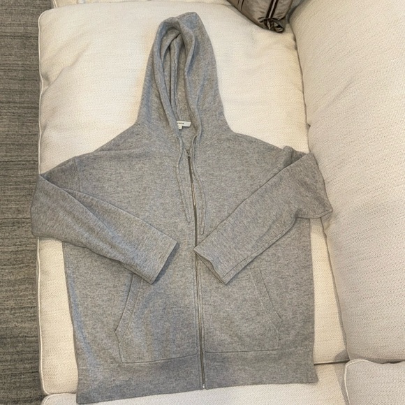 Vince heather grey wool and cashmere zip hoodie worn 3x - Picture 1 of 8